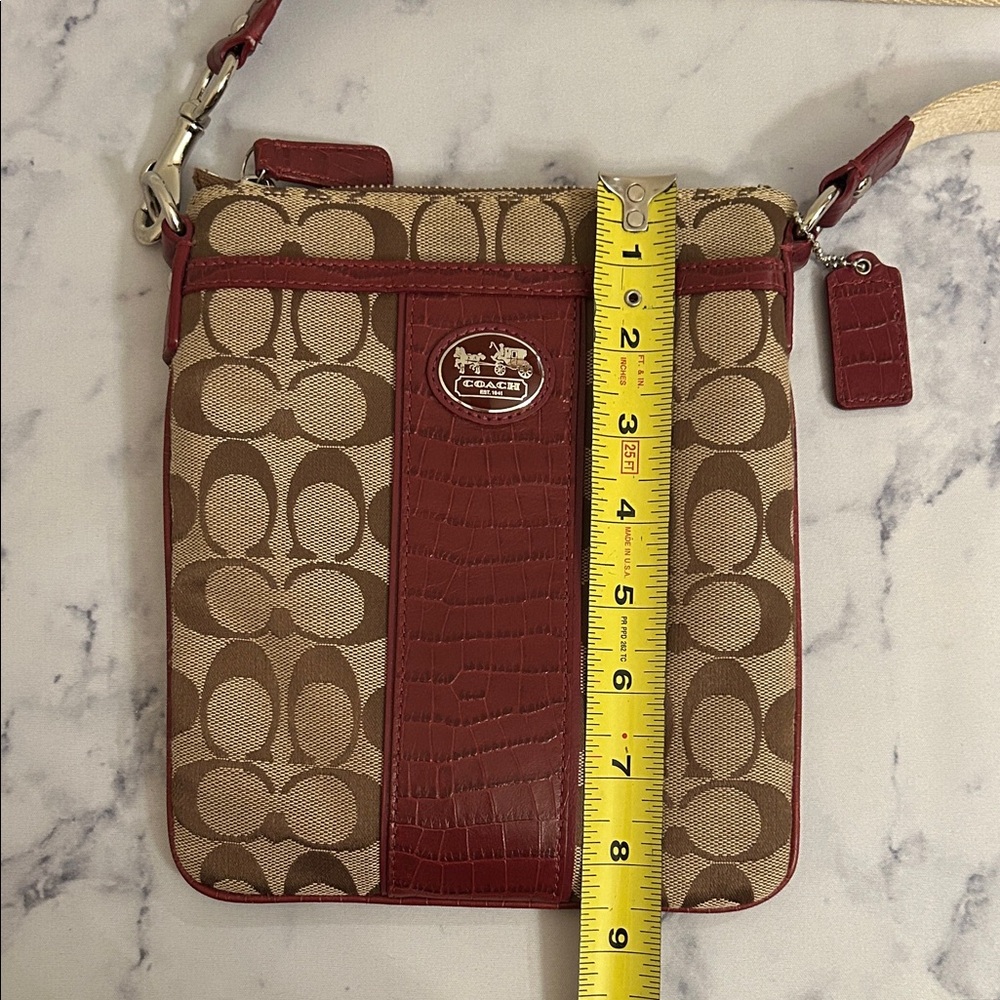 Coach Red and Brown Crocodile Crossbody Bag - Picture 10 of 10
